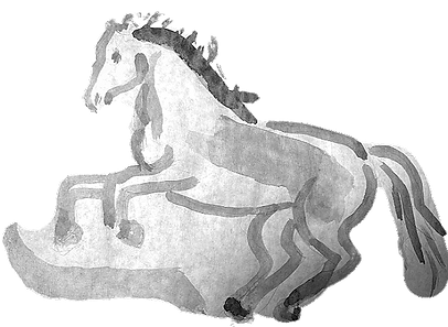 a calligraphic image of a horse
