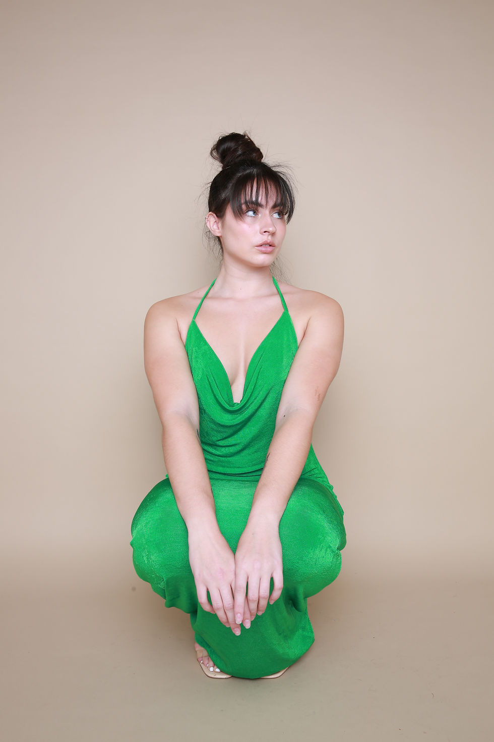 Thumbnail: Cowl Neck and Back Detail Maxi Dress