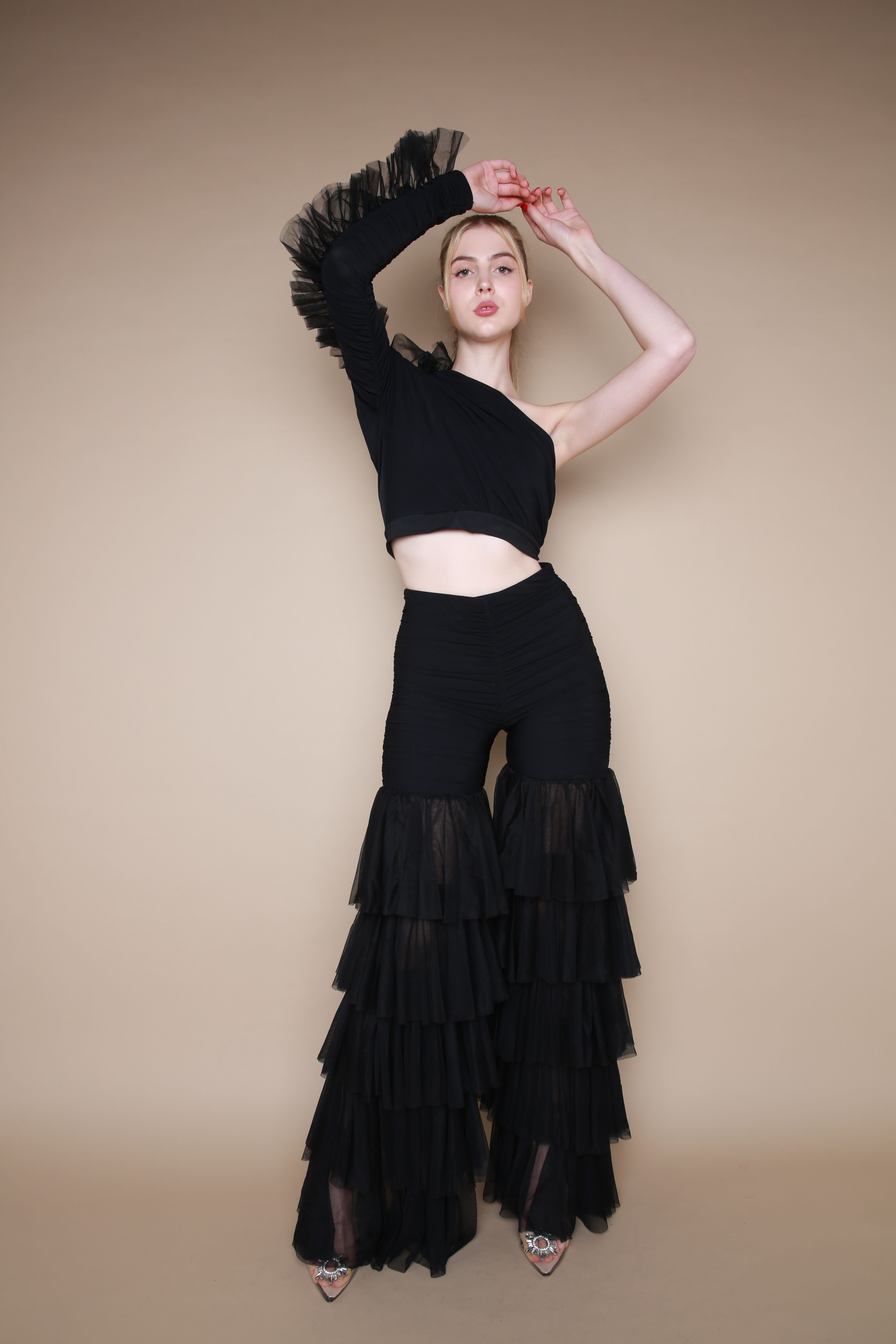 Black Frill Detail Exclusive Co-ord