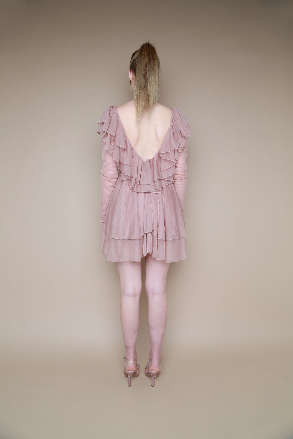 Thumbnail: Tulle Mesh Detail Mini Dress