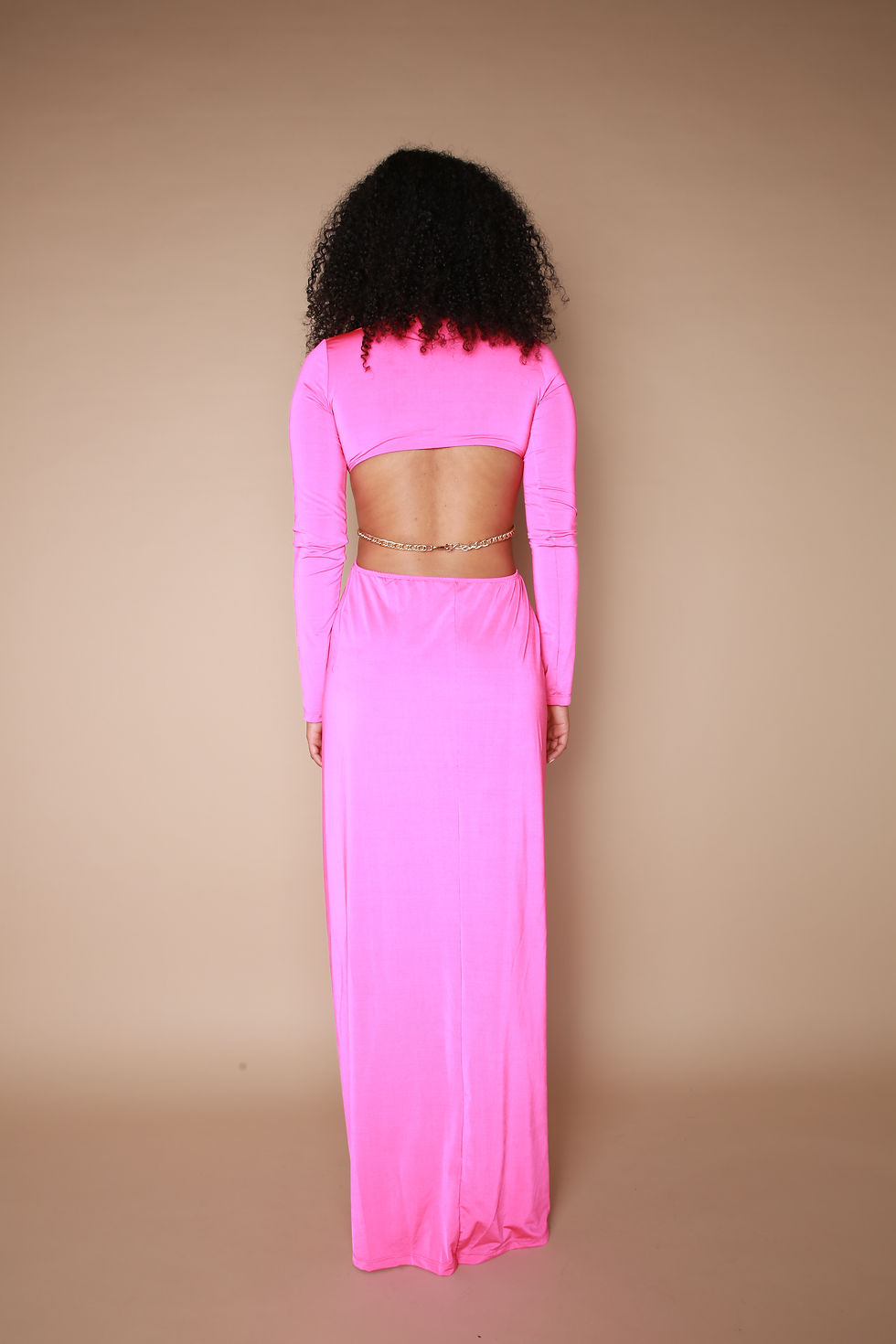 Thumbnail: High Neck Chain Detail Maxi Dress