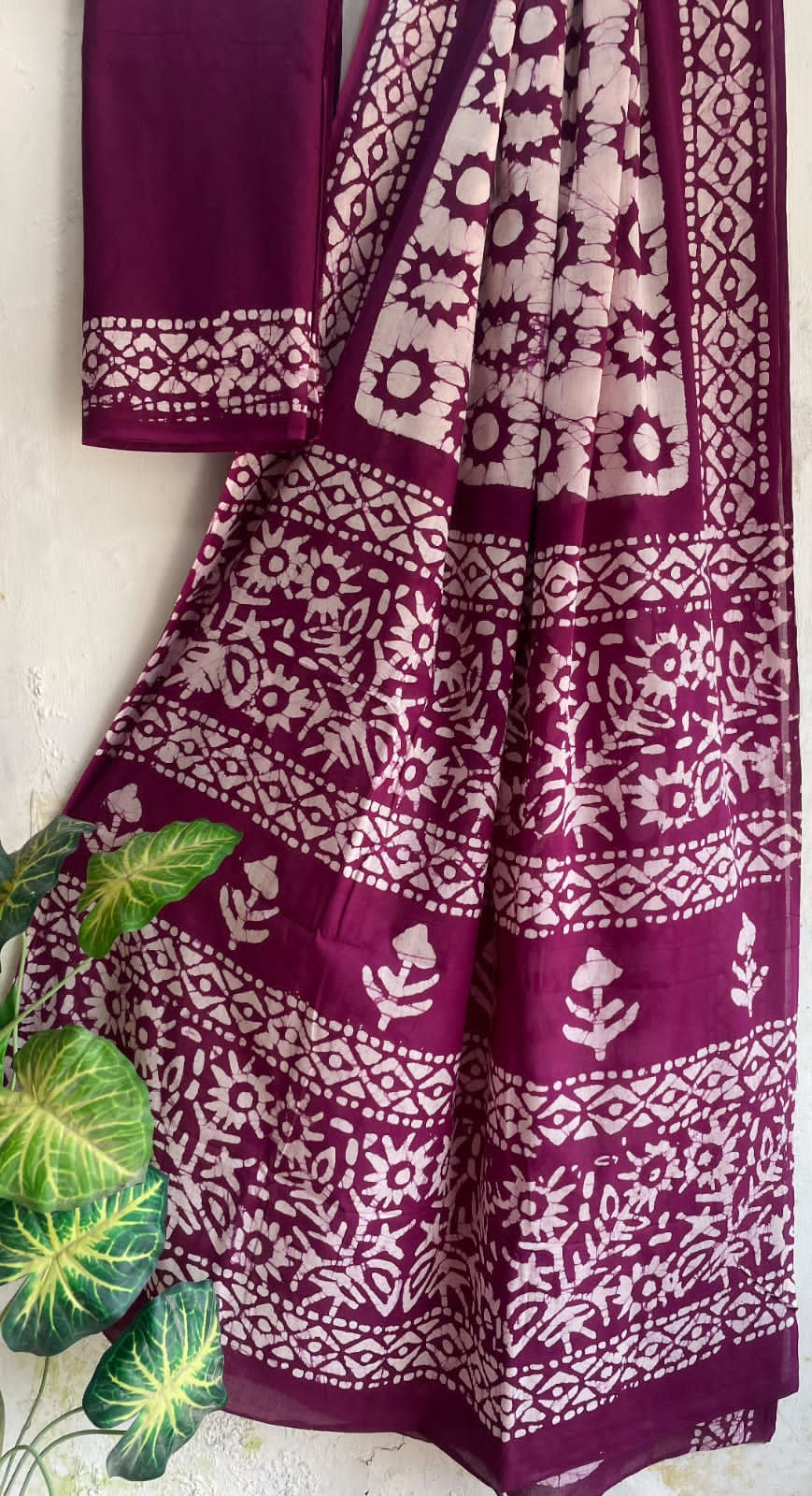 Cotton MulMul Handblock Saree 