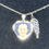 Thumbnail: Silver Heart Necklace with Wing Charm