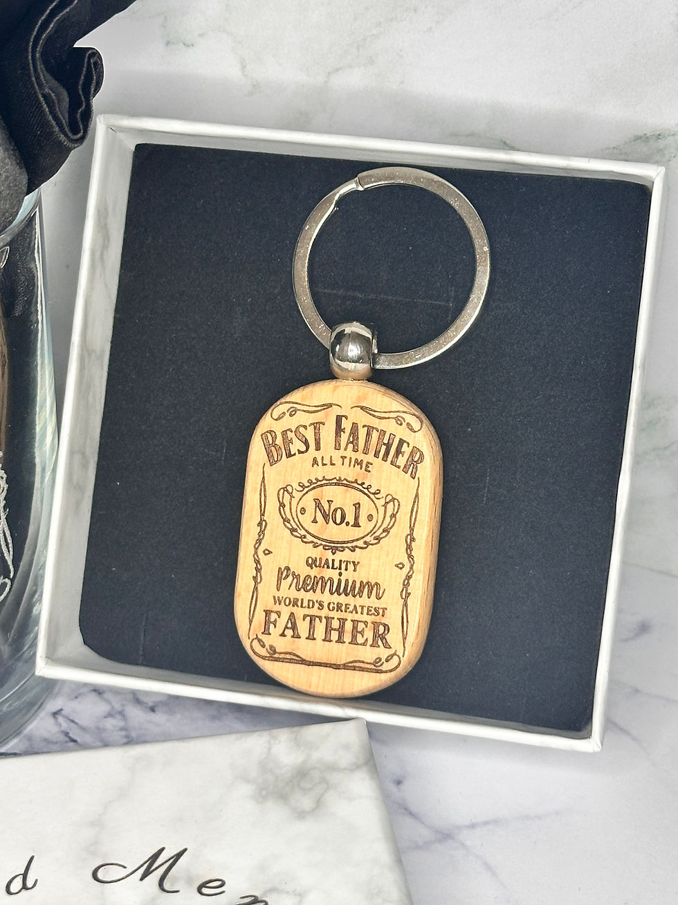 Thumbnail: Father's Day Engraved Glass and Keyring