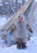Sámi child in reindeer fur