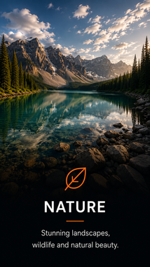 Scenic mountain lake representing nature stock media
