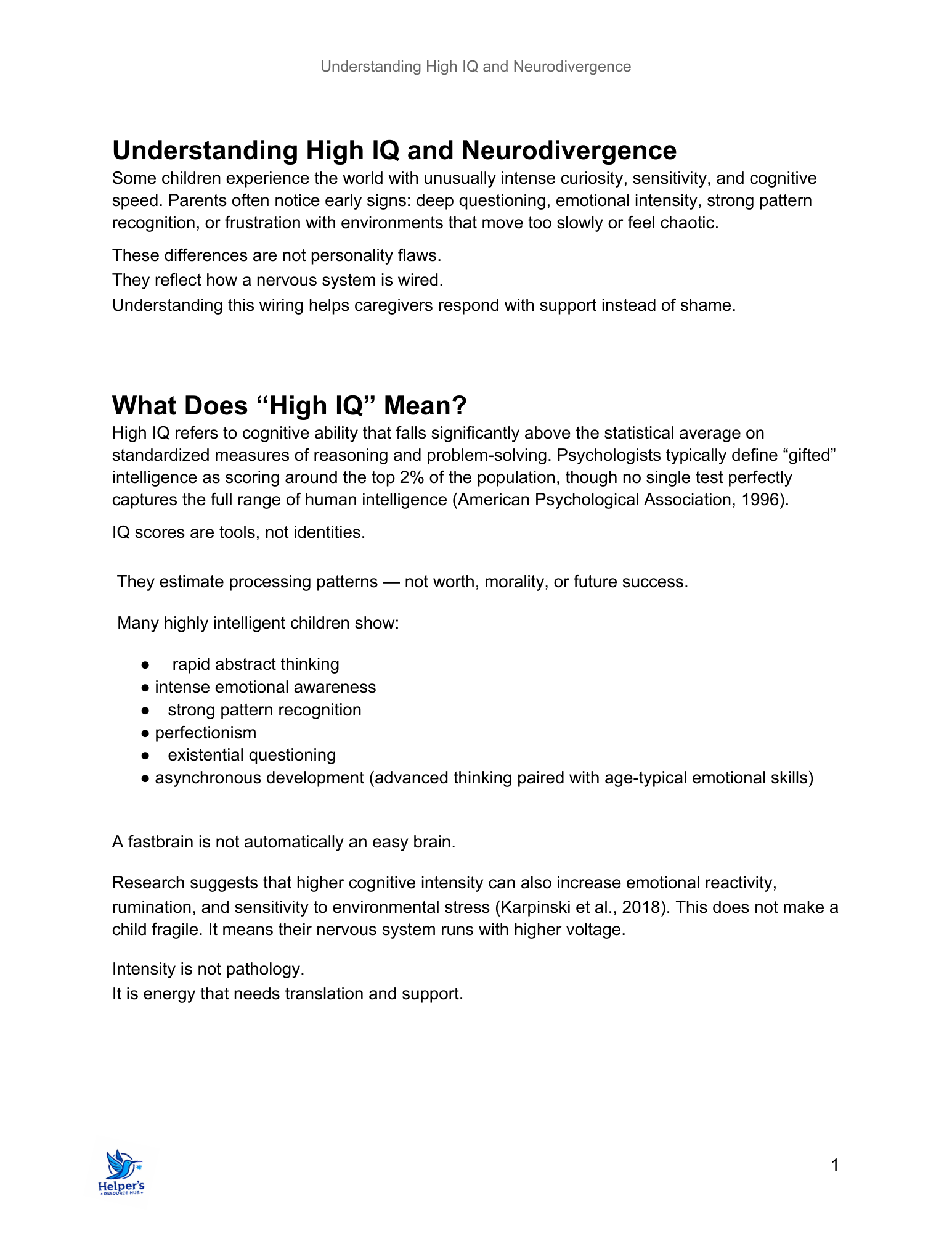 Understanding High IQ & Neurodivergence Caregiver Guidance