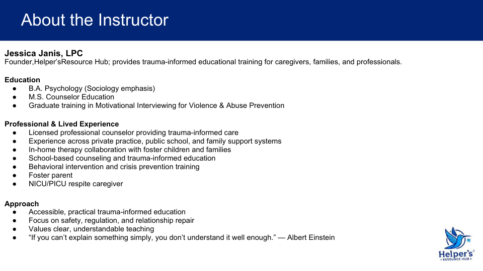 Thumbnail: Trauma-Informed Caregiver Self-Paced Workshop