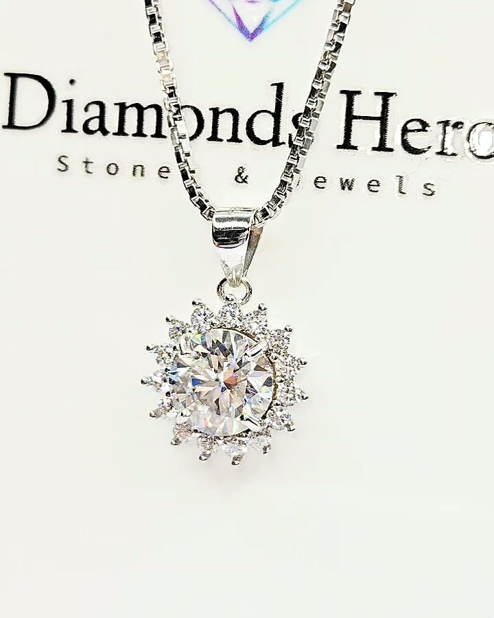 Miniatura: pendente punto luce oro argento brillante diamante moissanite diamond ring silver pendant