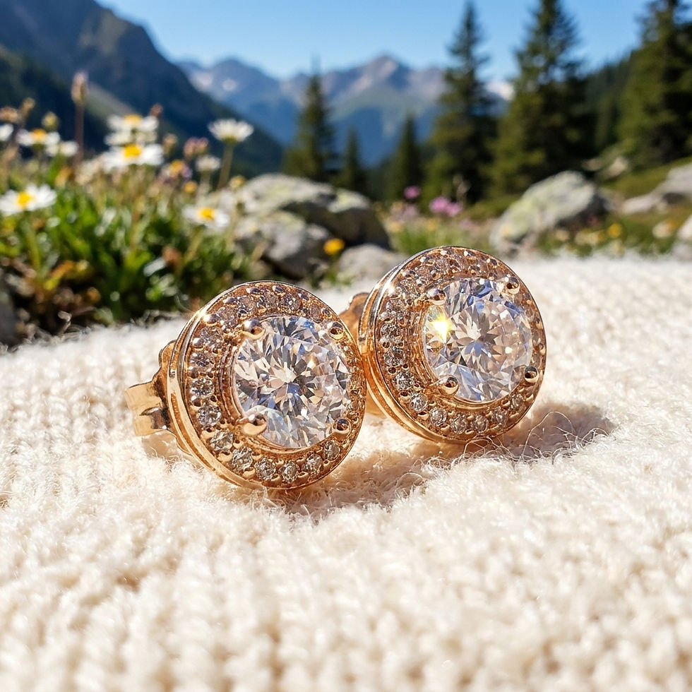 orecchini earrings punto luce oro argento brillante diamante moissanite diamond silver