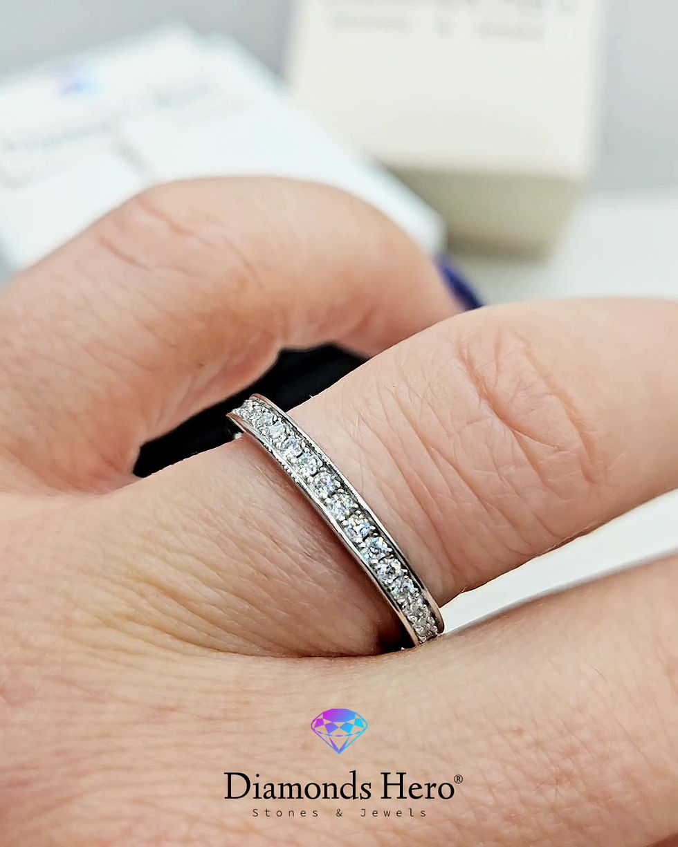 Miniatura: www.diamondshero.it Anello veretta eternity oro argento brillante diamante moissanite diamond ring silver