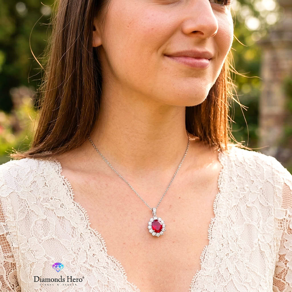 diamondshero.it pendente punto luce oro argento brillante diamante moissanite rubino rosso red emerald diamond pendant