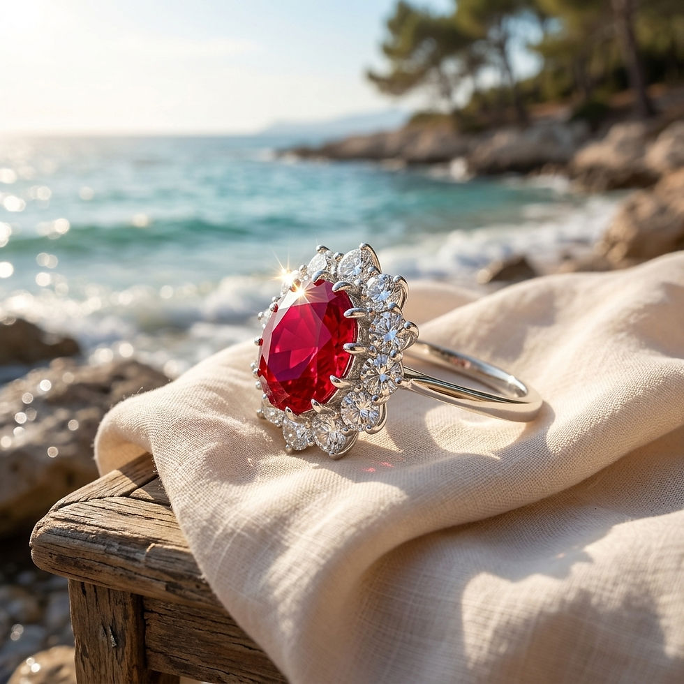 diamondshero.it anello solitario rubino diamante moissanite taglio round cut ring silver gold diamond ruby