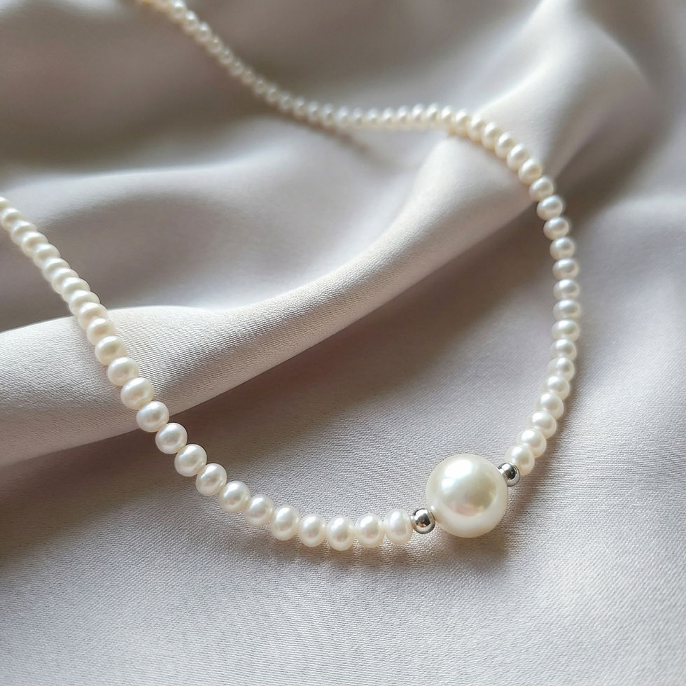 Miniatura: Perlevere.it collana con perle bianche tonde di acqua dolce freshwater pearls necklace round pearls