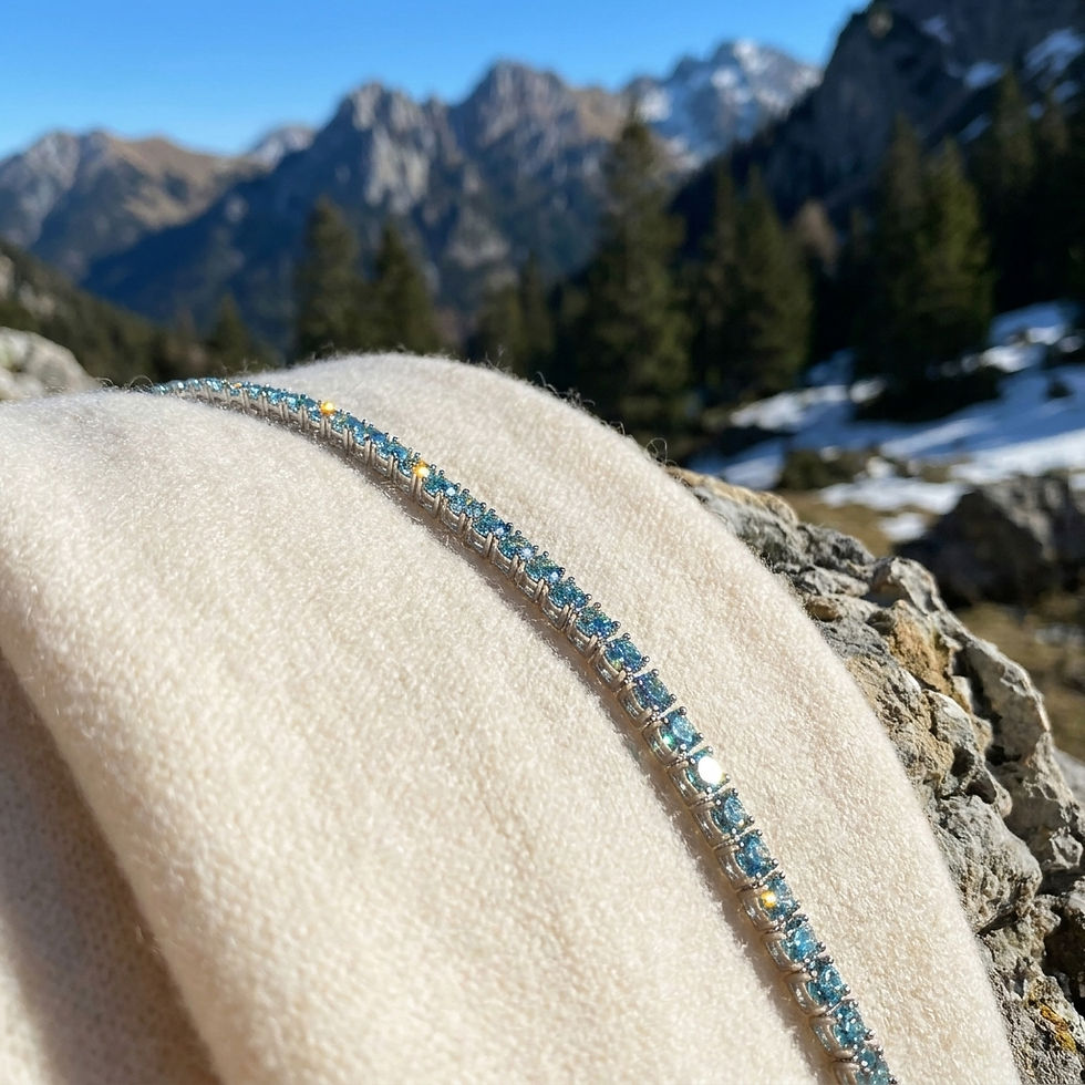 Miniatura: diamondshero.it bracciale tennis bracelet argento brillante diamante moissanite light blue azzurro diamond silver