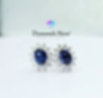 diamondshero.it orecchini con zaffiri blu e brillanti diamanti moissanite blue sapphire earrings diamonds