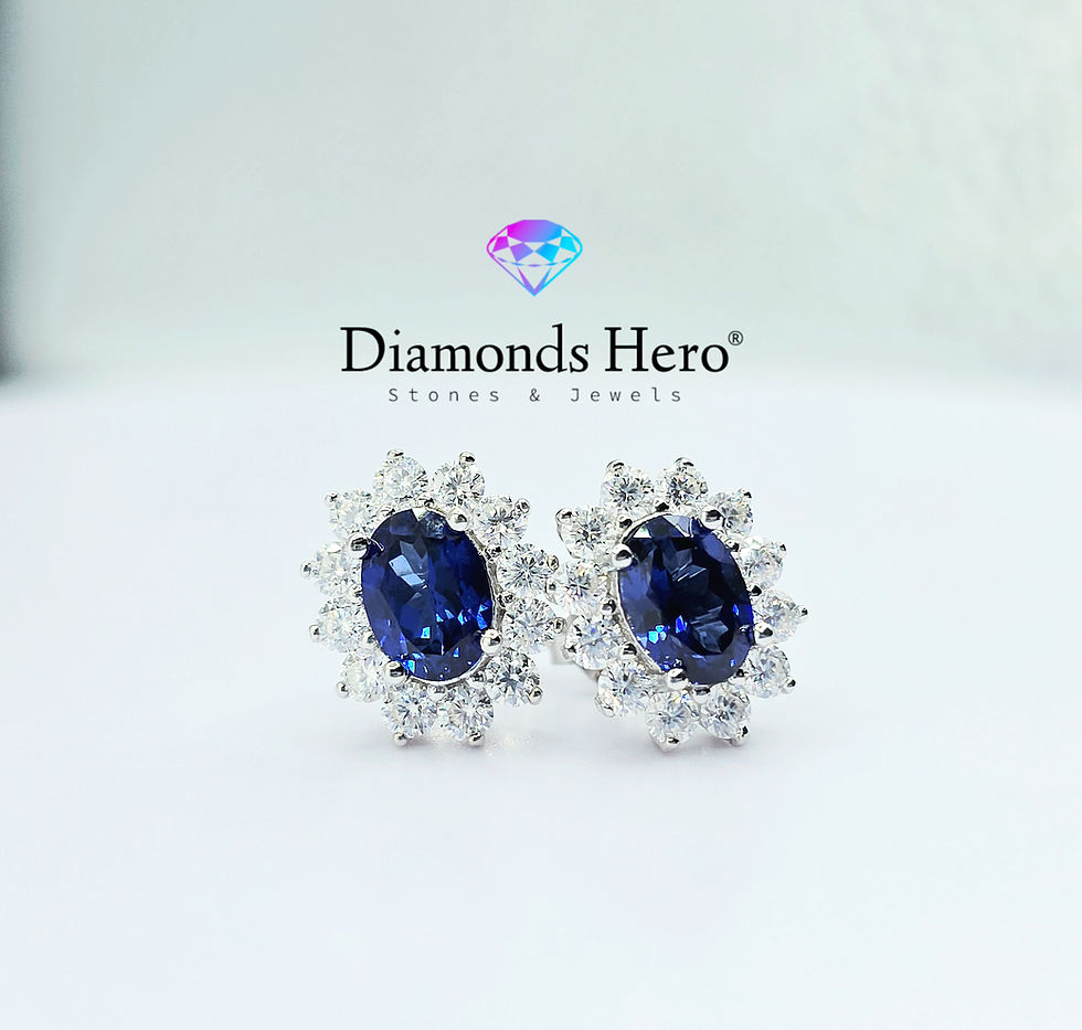 diamondshero.it orecchini con zaffiri blu e brillanti diamanti moissanite blue sapphire earrings diamonds