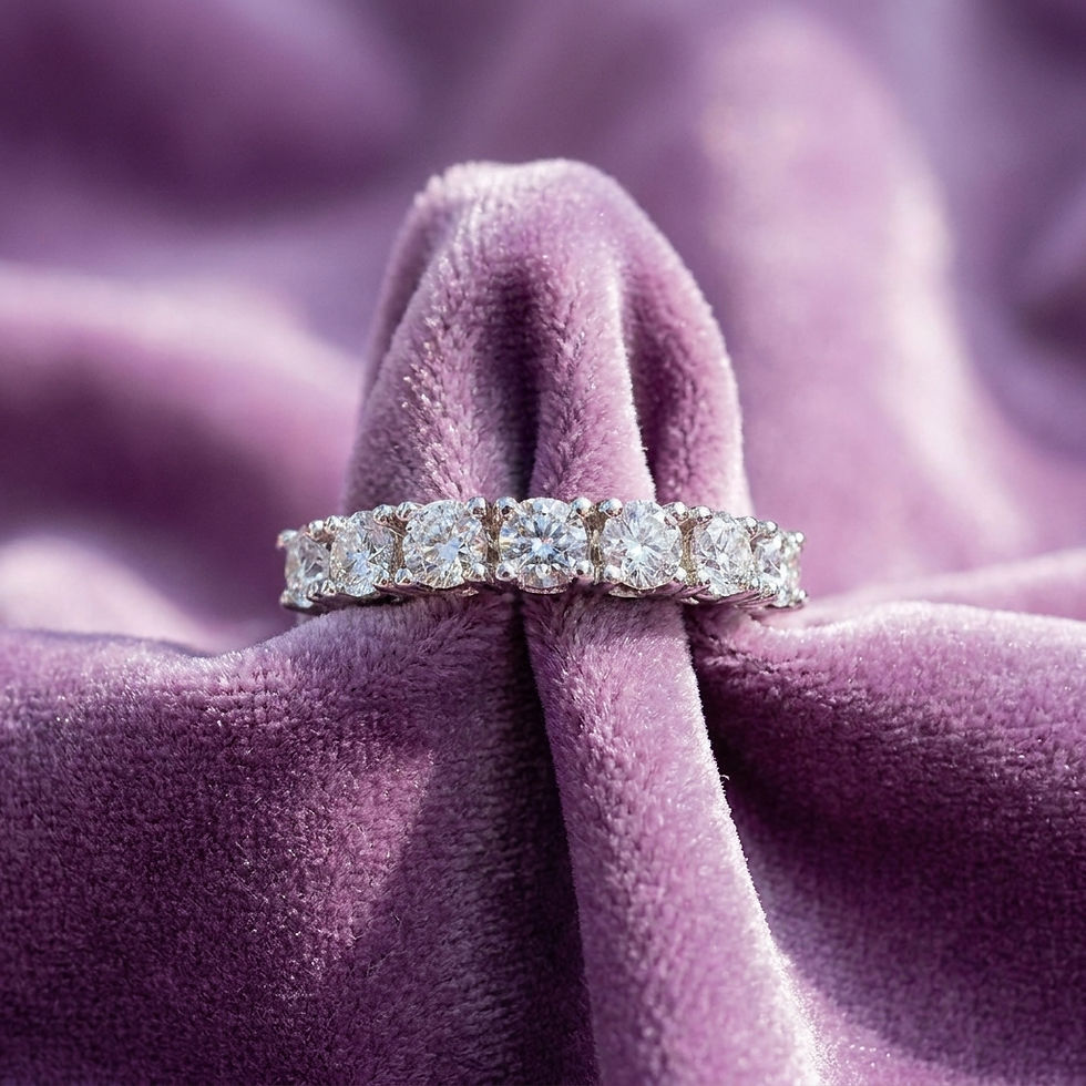 Miniatura: diamondshero.it anello argento oro moissanite veretta diamante diamond silver gold ring eternity