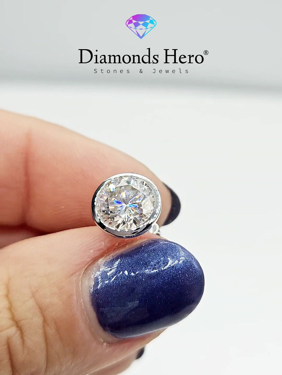 Miniatura: www.diamondshero.it orecchini earrings punto luce oro argento brillante diamante moissanite diamond  silver brillanti
