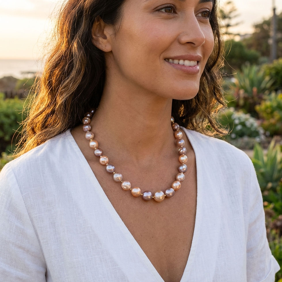 Miniatura: Perlevere.it collana con perle colorate di acqua dolce freshwater pearls necklace