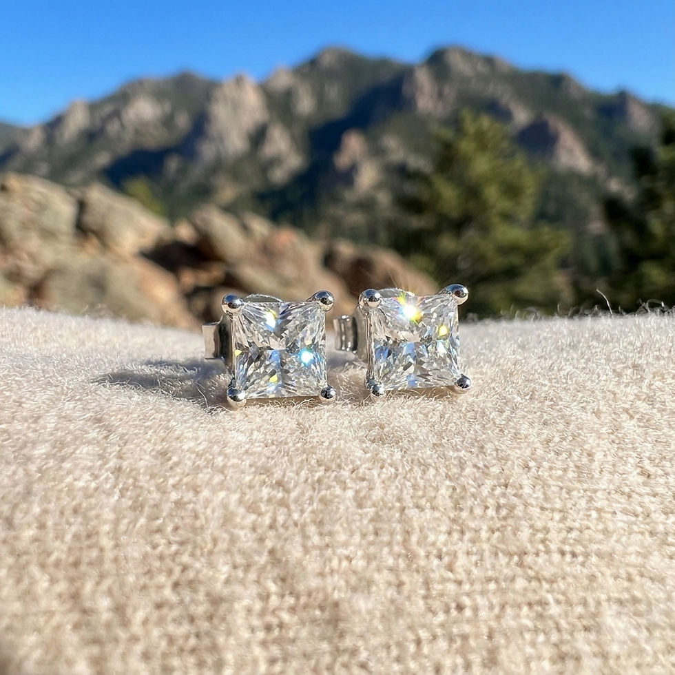 Miniatura: diamondshero.it orecchini earrings punto luce oro argento brillante diamante moissanite diamond  silver