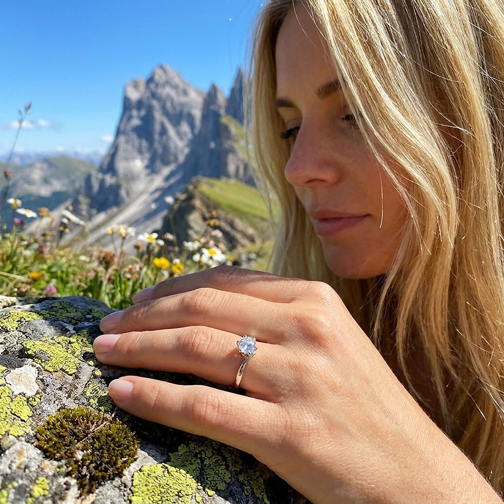Miniatura: diamondshero.it Anello solitario oro argento brillante diamante moissanite diamond ring silver
