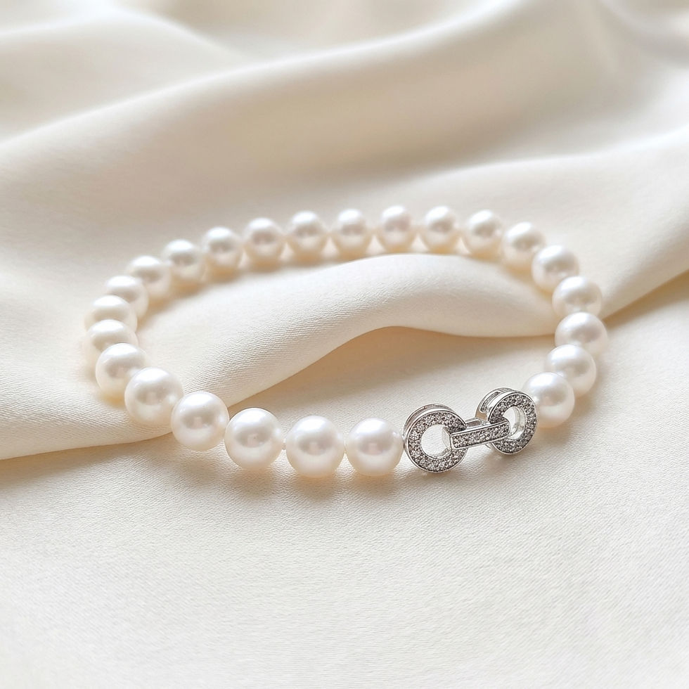 Perlevere.it bracciale con perle bianche acqua dolce white freshwater pearls