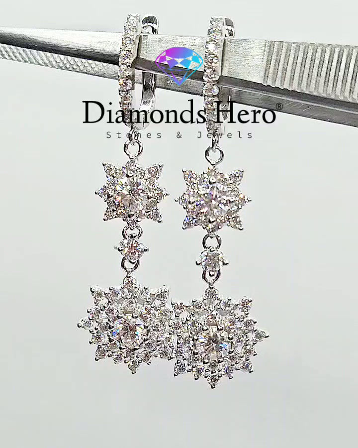 Miniatura: diamondshero.it orecchini pendenti moissanite diamanti lab grown