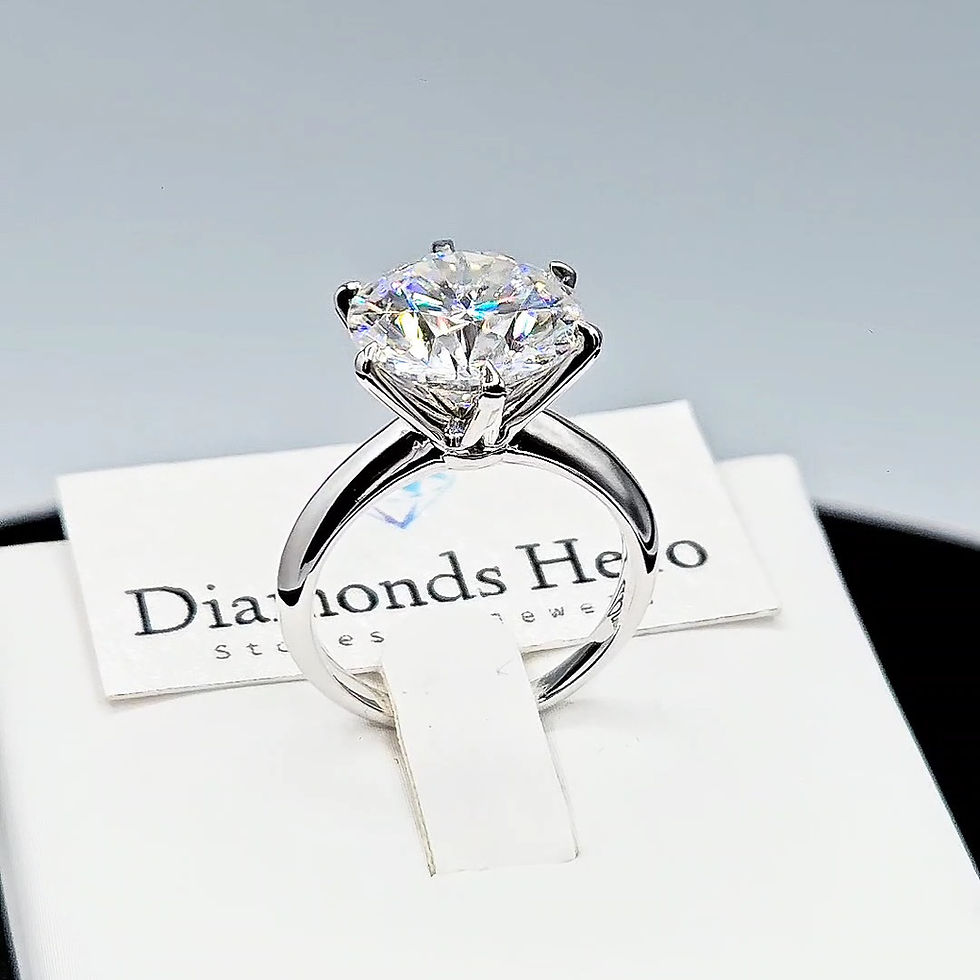 Miniatura: diamondshero.it anello solitario argento oro moissanite diamante diamond silver gold ring