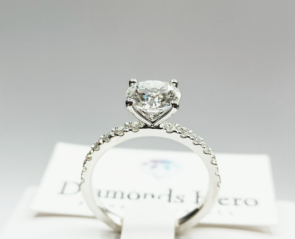 Miniatura: anello solitario argento oro diamante brillante moissanite round rotondo tiffany ring diamond silver gold