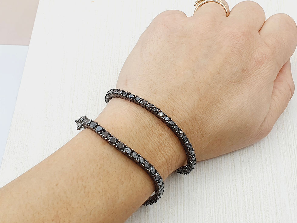 Miniatura: diamondshero.it bracciale tennis bracelet argento brillante diamante moissanite nero black diamond silver