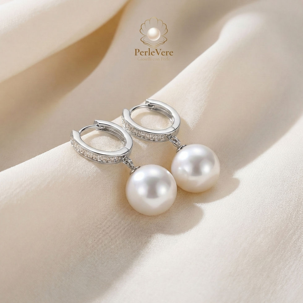 Perlevere.it Orecchini con perle bianche monachella