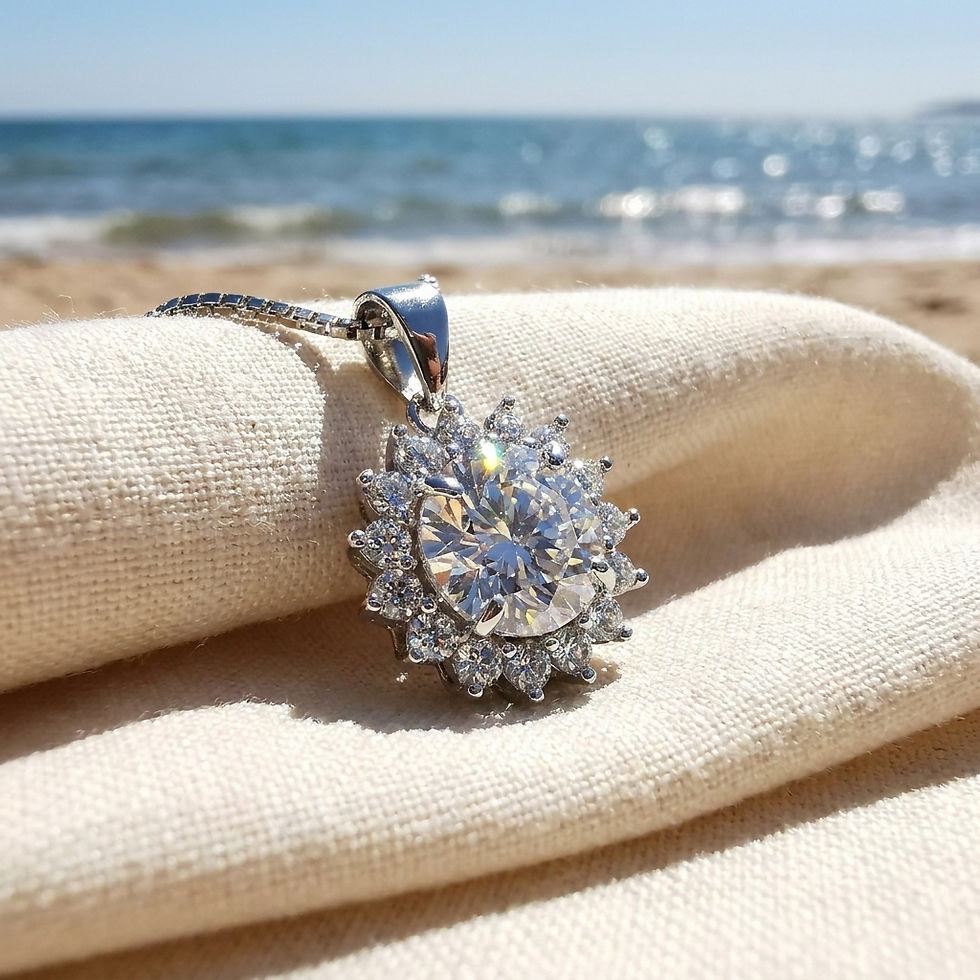 Miniatura: pendente punto luce oro argento brillante diamante moissanite diamond ring silver pendant