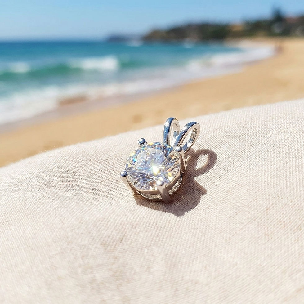 Miniatura: diamondshero.it pendente punto luce oro argento brillante diamante moissanite diamond ring silver pendant
