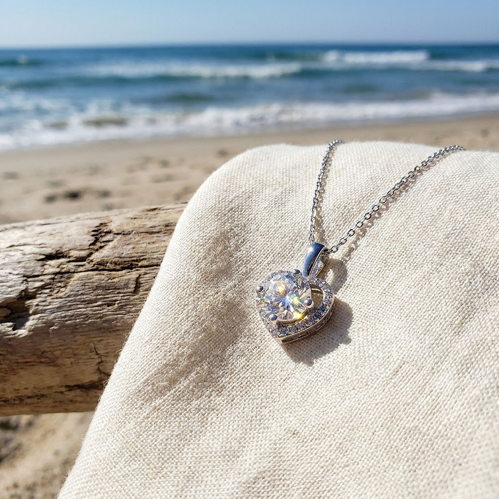 Miniatura: diamondshero.it pendente punto luce cuore oro argento brillante diamante moissanite diamond ring silver heart pendant