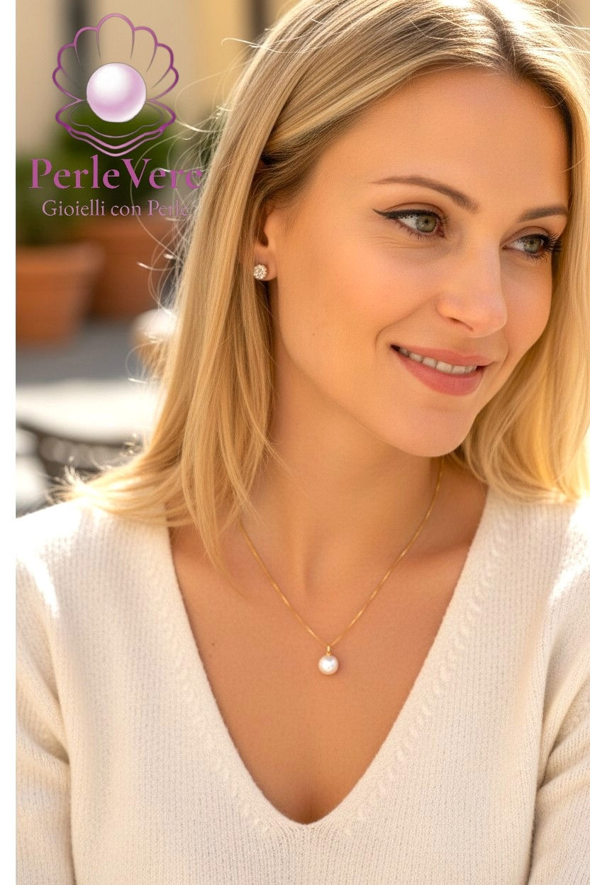 Miniatura: perevere.it pendente con perla di acqua dolce bianca freshwater white pearl