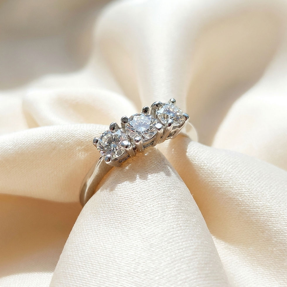 diamondshero.it anello trilogy argento oro moissanite diamante diamond silver gold ring