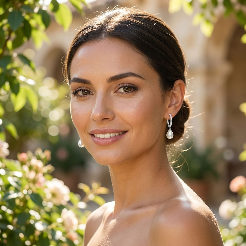 Miniatura: perlevere.it orecchini monachella con perle di acqua dolce bianche punto luce white pearls earrings