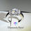 Miniatura: diamondshero.it anello solitario pavé argento oro moissanite diamante diamond silver gold ring