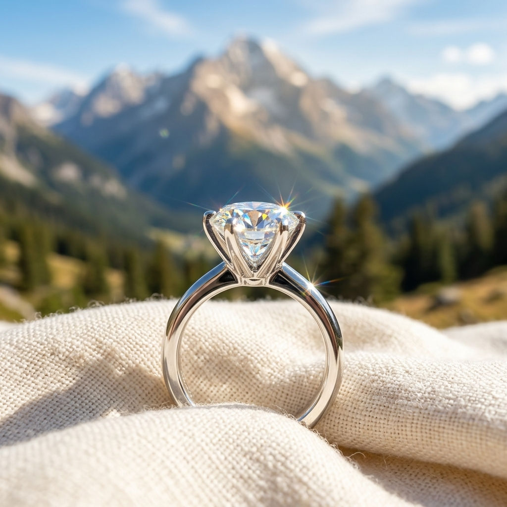 diamondshero.it anello solitario argento oro moissanite diamante diamond silver gold ring