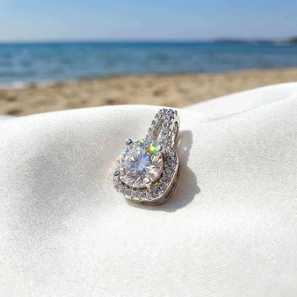 Miniatura: diamondshero.it pendente punto luce oro argento brillante diamante moissanite diamond ring silver pendant