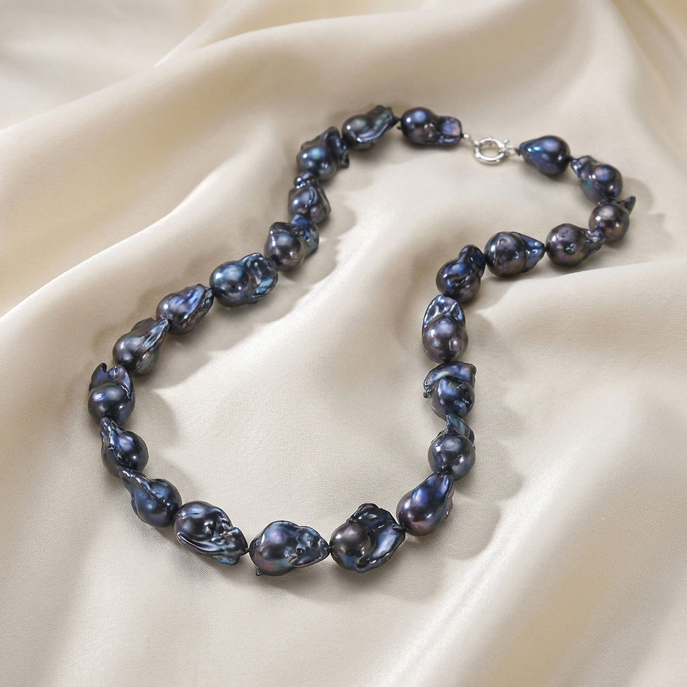 Miniatura: Perlevere.it collana con perle nere barocche di acqua dolce freshwater pearls necklace baroque black pearls