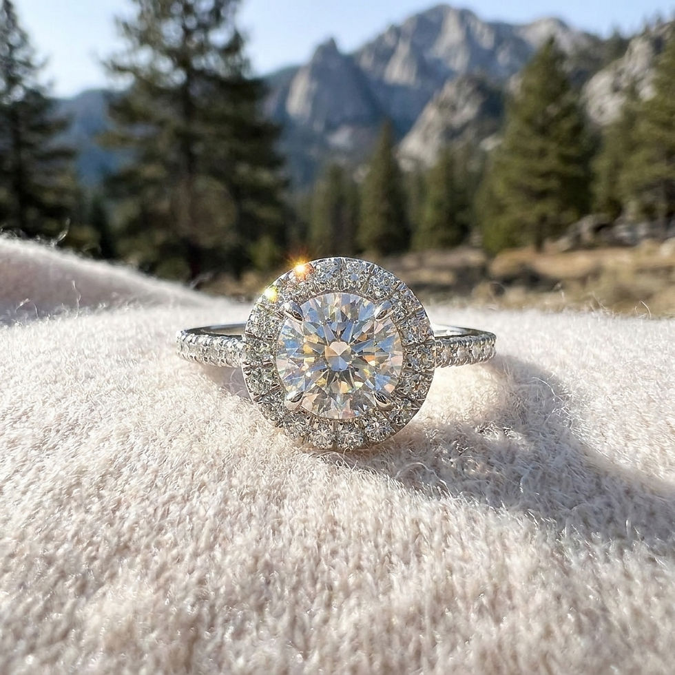 Miniatura: diamondshero.it anello solitario argento oro moissanite diamante diamond silver gold ring