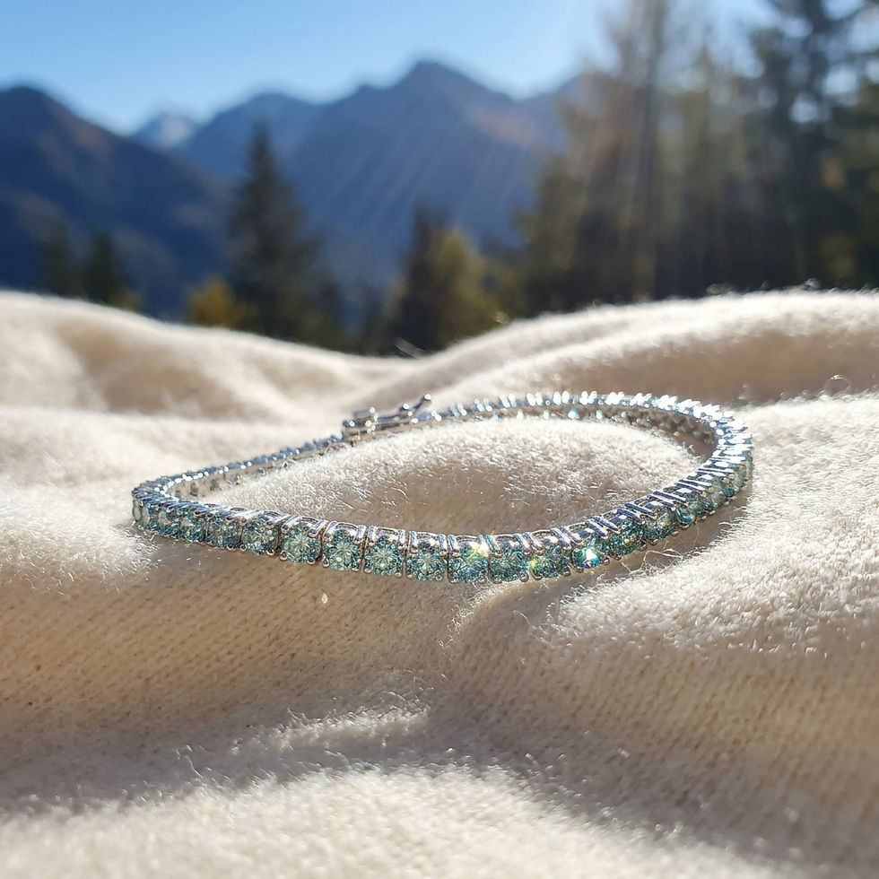diamondshero.it bracciale tennis bracelet argento brillante diamante moissanite light blue azzurro diamond silver