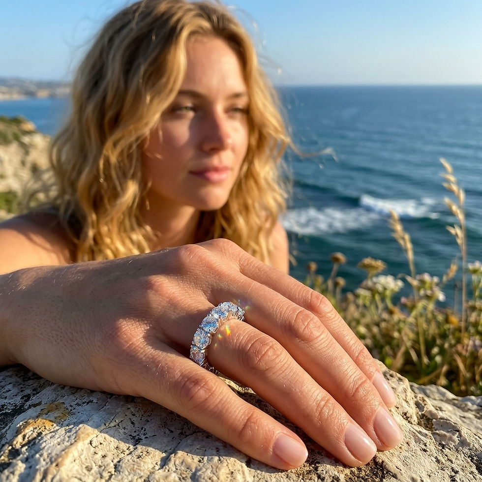 diamondshero.it anello veretta eternity argento oro moissanite diamante diamond silver gold ring