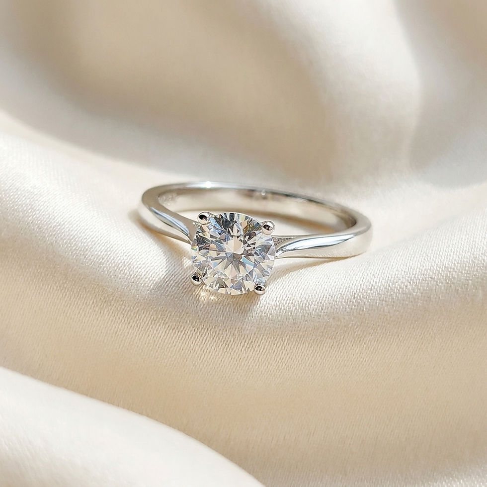 diamondshero.it anello solitario argento oro moissanite diamante diamond silver gold ring