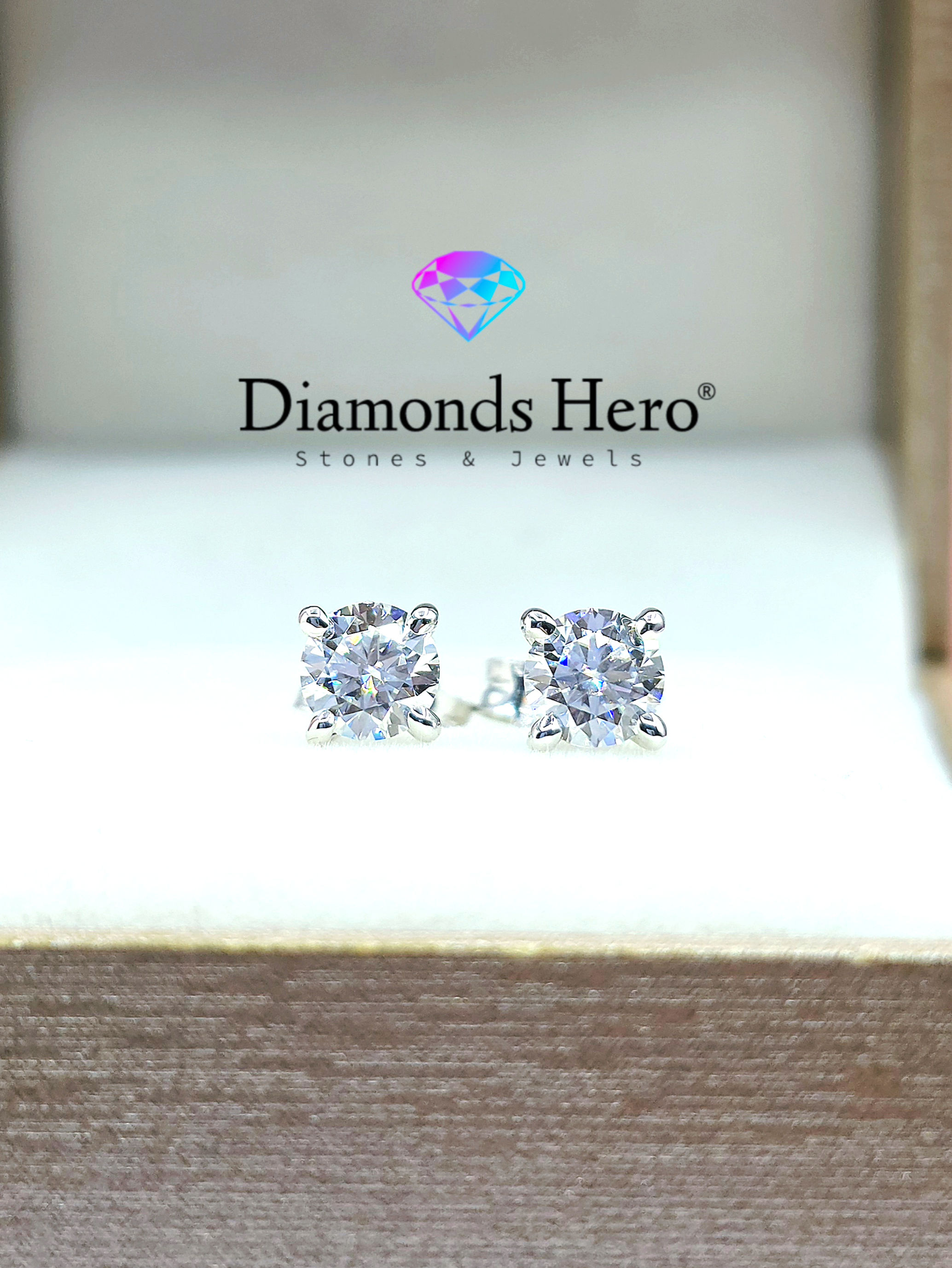 diamondshero.it orecchini earrings punto luce oro argento brillante diamante moissanite diamond  silver