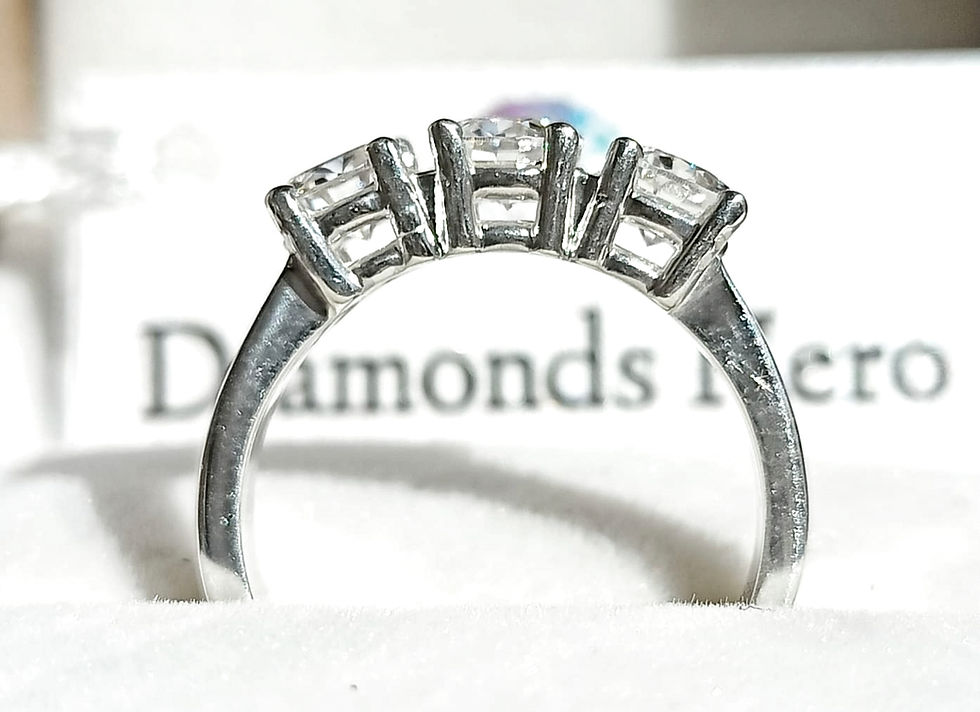 Miniatura: diamondshero.it anello trilogy argento oro moissanite diamante diamond silver gold ring