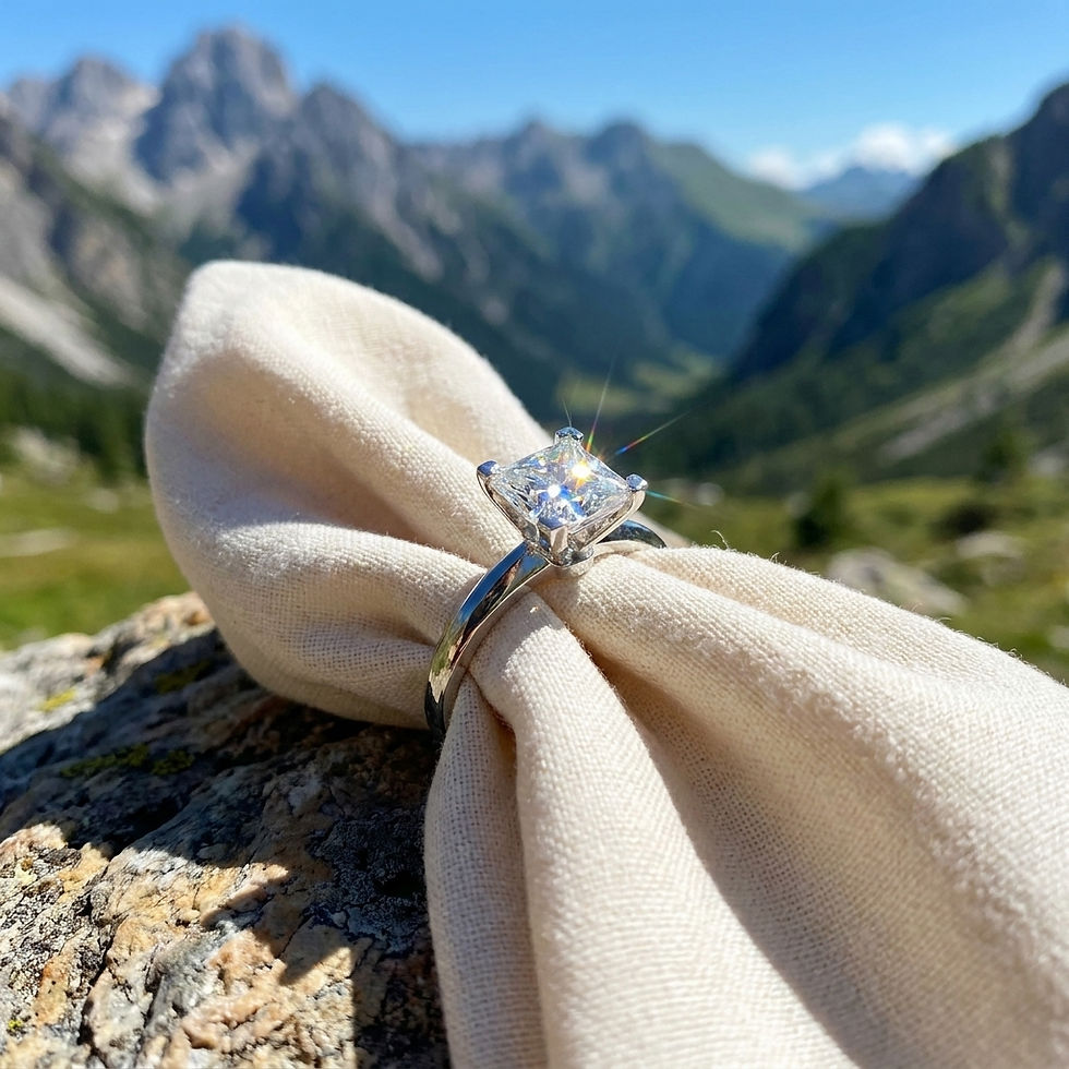diamondshero.it Anello solitario oro argento brillante diamante moissanite diamond ring silver principessa princess
