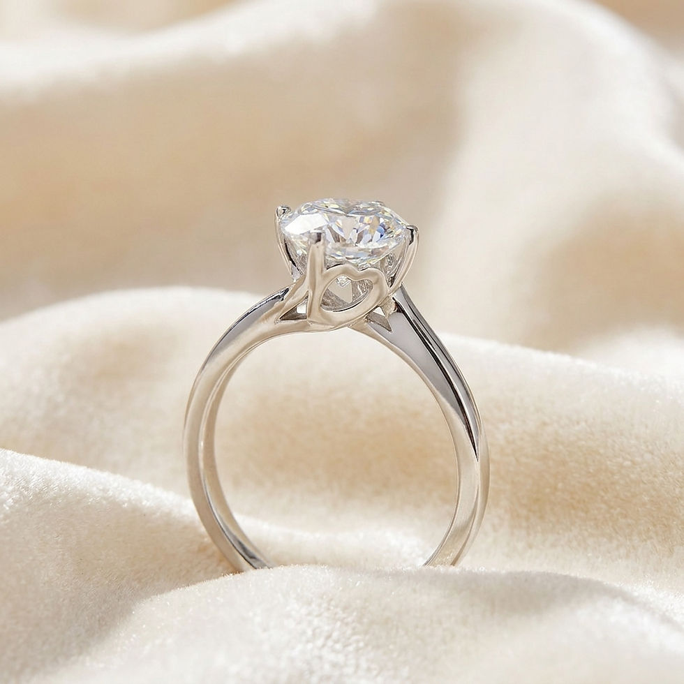 Miniatura: diamondshero.it anello valentino solitario diamante moissanite taglio round cut ring silver gold diamond